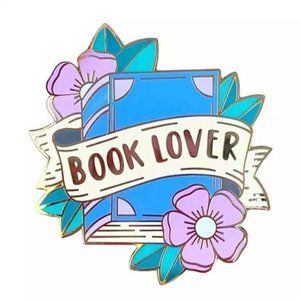 *50% OFF! Book Lover enamel pin flair books flowers cottage core floral pins